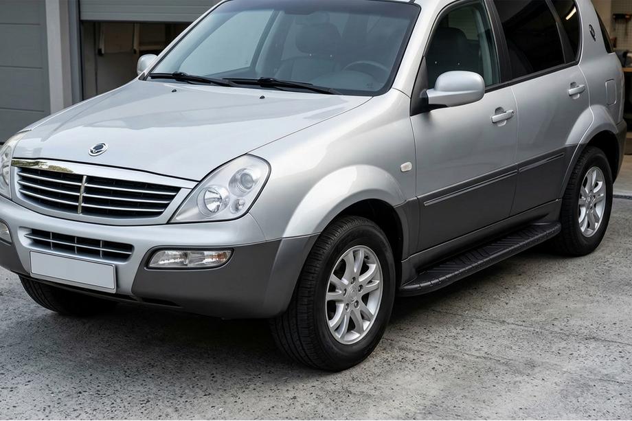 SsangYong Rexton I 2001-2017 рр. Бокові пороги Bosphorus Black (2 шт., Алюміній) Image