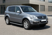 SsangYong Rexton I 2001-2017 рр. Бокові пороги Tayga Grey (2 шт., Алюміній) фото 1