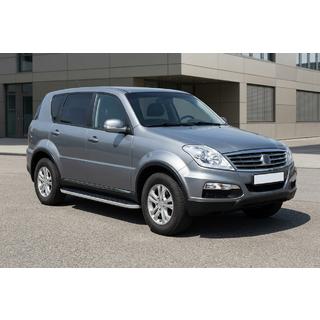 Бокові пороги Tayga Grey (2 шт., Алюміній) SsangYong Rexton I 2001-2017 рр. фото 1