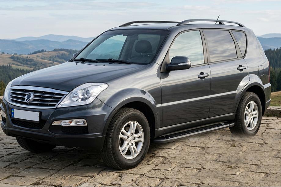 SsangYong Rexton I 2001-2017 рр. Бокові пороги RedLine Black (2 шт., Алюміній) Фото 1