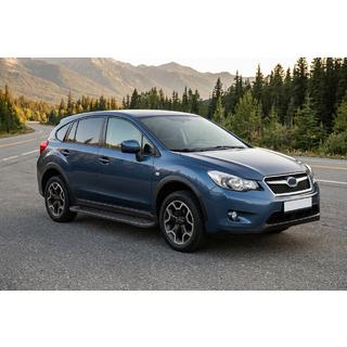 Бокові пороги Allmond Black (2 шт., Алюміній) Subaru XV 2011-2017 рр. фото 1