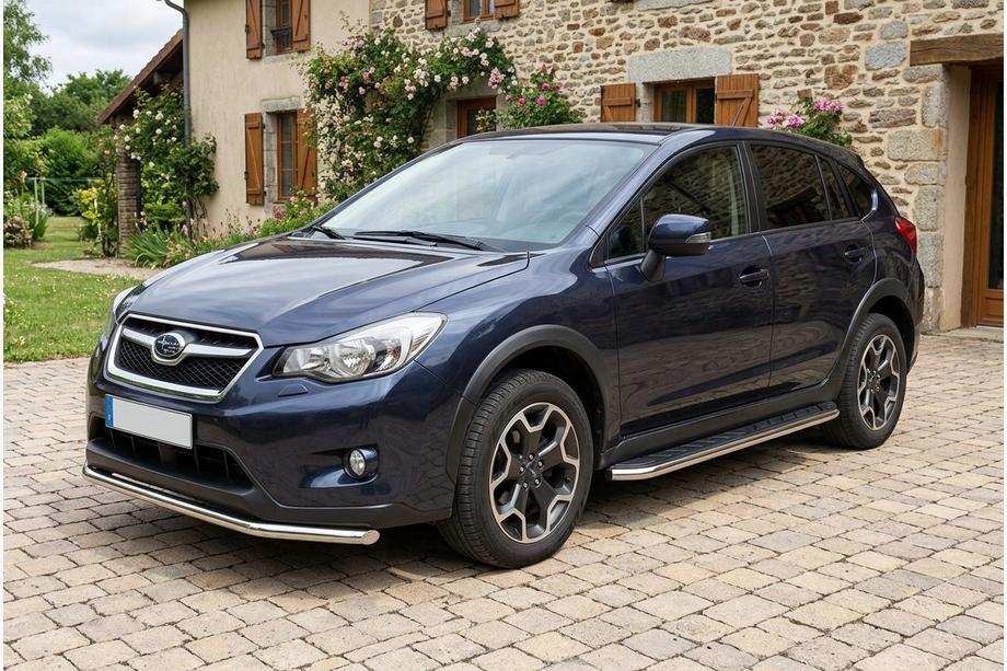 Subaru XV 2011-2017 рр. Бокові пороги Maydos V1 (2 шт., Алюміній ↗ нерж) Image