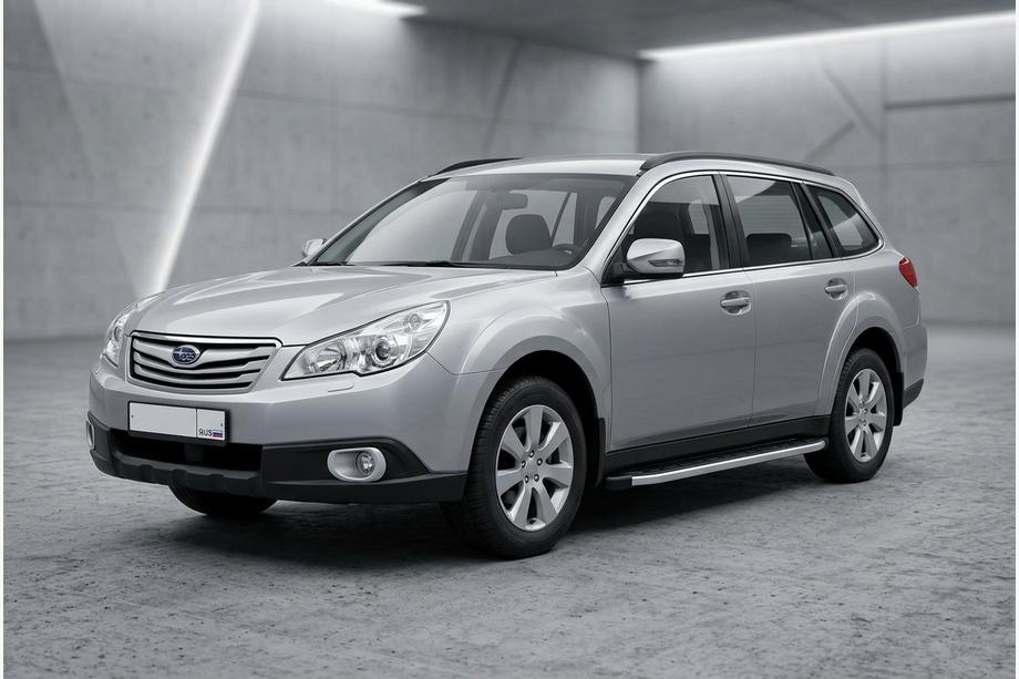 Subaru Outback 2009-2014 рр. Бокові пороги Fullmond (2 шт, алюм) Image