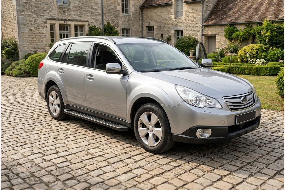 Subaru Outback 2009-2014 рр. Бокові пороги Allmond Black (2 шт., Алюміній) Image
