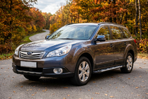 Subaru Outback 2009-2014 рр. Бокові пороги Sunrise (2 шт., Алюміній) фото 1