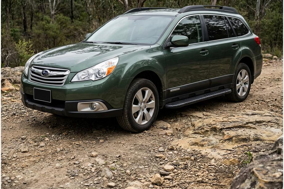 Subaru Outback 2009-2014 рр. Бокові пороги Bosphorus Black (2 шт., Алюміній) Image