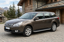 Subaru Outback 2009-2014 рр. Бокові пороги Tayga Grey (2 шт., алюміній) фото 1