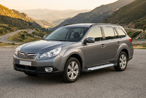 Subaru Outback 2009-2014 рр. Бокові пороги Allmond Grey (2 шт., алюміній) фото 1