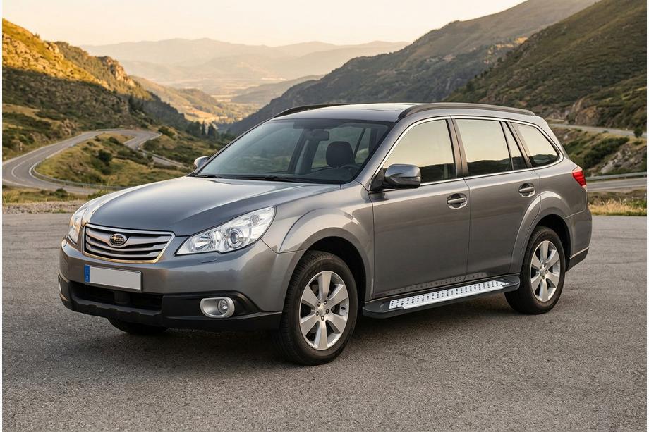 Subaru Outback 2009-2014 рр. Бокові пороги Allmond Grey (2 шт., алюміній) Image