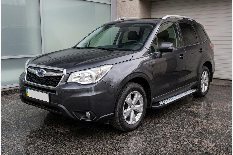 Subaru Forester 2013-2018 рр. Бокові пороги Allmond Grey (2 шт., алюміній) Image