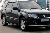 Suzuki Grand Vitara 2005-2017 рр. Бокові пороги Allmond Black (2 шт., алюміній) фото 1