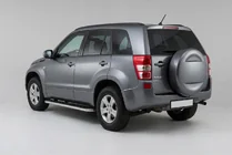 Suzuki Grand Vitara 2005-2017 рр. Бокові пороги Maydos V1 (2 шт., Алюміній ↗ нерж) фото 1