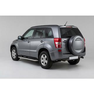 Бокові пороги Maydos V1 (2 шт., Алюміній ↗ нерж) Suzuki Grand Vitara 2005-2017 рр. фото 1
