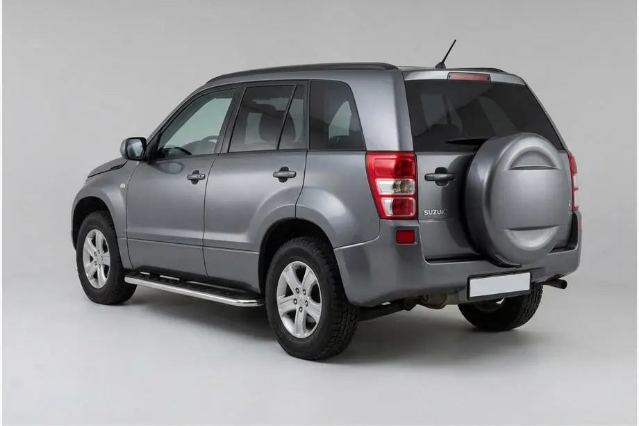 Suzuki Grand Vitara 2005-2017 рр. Бокові пороги Maydos V1 (2 шт., Алюміній ↗ нерж) Image