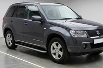 Suzuki Grand Vitara 2005-2017 рр. Бокові пороги Tayga Grey (2 шт., алюміній) фото 1
