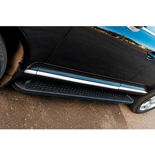 Бокові пороги Allmond Black (2 шт., алюміній) Volkswagen Touareg 2002-2010 рр. фото 1