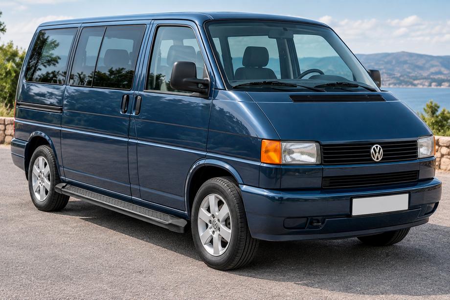 Volkswagen T4 Caravelle/Multivan 1990-2003 рр. Бокові пороги Allmond Black (2 шт., алюміній) Фото 1