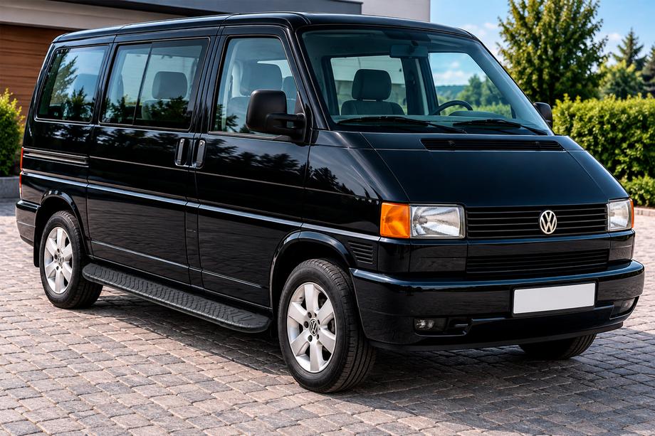 Volkswagen T4 Caravelle/Multivan 1990-2003 рр. Бокові пороги Bosphorus Black (2 шт., Алюміній) Фото 1