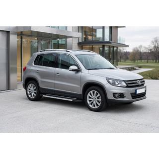 Бокові пороги RedLine V1 (2 шт., алюміній) Volkswagen Tiguan 2007-2016 рр. фото 1