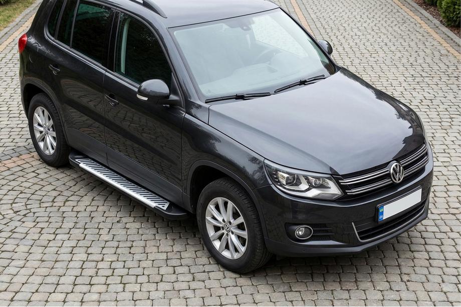 Volkswagen Tiguan 2007-2016 рр. Бокові пороги Line (2 шт., Алюміній) Image