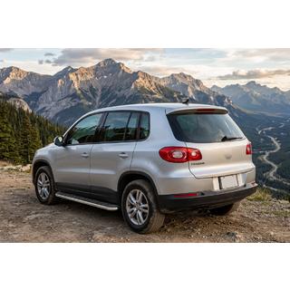Бокові пороги Maydos V1 (2 шт., Алюміній ↗ нерж) Volkswagen Tiguan 2007-2016 рр. фото 1