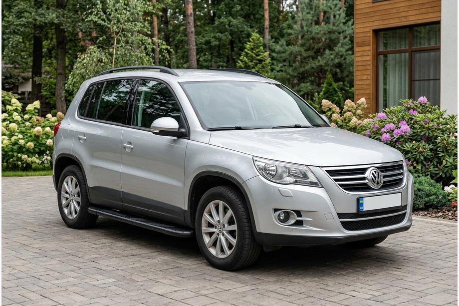 Volkswagen Tiguan 2007-2016 рр. Бокові пороги Bosphorus Black (2 шт., Алюміній) Image