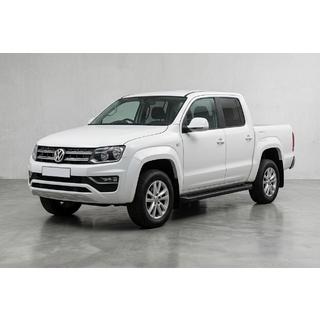 Бокові пороги Allmond Black (2 шт., алюміній) Volkswagen Amarok 2010-2022 рр. фото 1