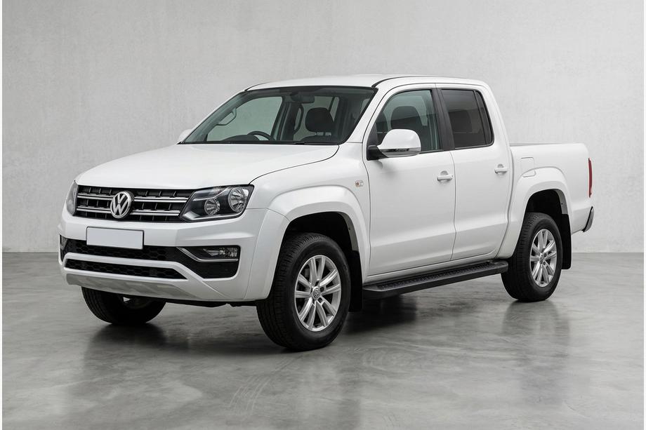 Volkswagen Amarok 2010-2022 рр. Бокові пороги Allmond Black (2 шт., алюміній) Фото 1