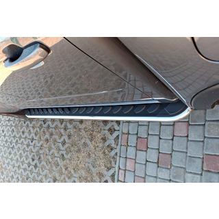 Бокові пороги Maydos V1 (2 шт., Алюміній ↗ нерж) Volkswagen Amarok 2010-2022 рр. фото 2