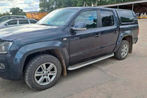 Volkswagen Amarok 2010-2022 рр. Бокові пороги Tayga Grey (2 шт., алюміній) фото 3