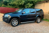 Volkswagen Amarok 2010-2022 рр. Бокові пороги Tayga Grey (2 шт., алюміній) фото 5