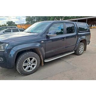 Бокові пороги Tayga Grey (2 шт., алюміній) Volkswagen Amarok 2010-2022 рр. фото 3