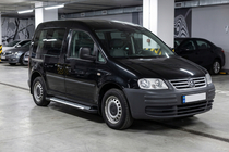 Volkswagen Caddy 2004-2010 рр. Бокові пороги Line (2 шт., Алюміній) фото 1
