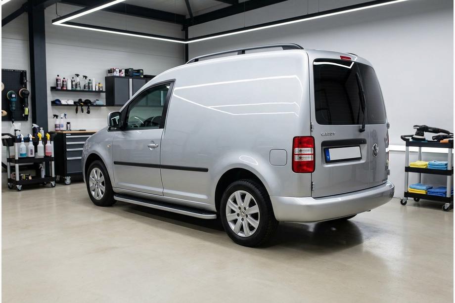 Volkswagen Caddy 2004-2010 рр. Бокові пороги Tayga Grey (2 шт., алюміній) Image