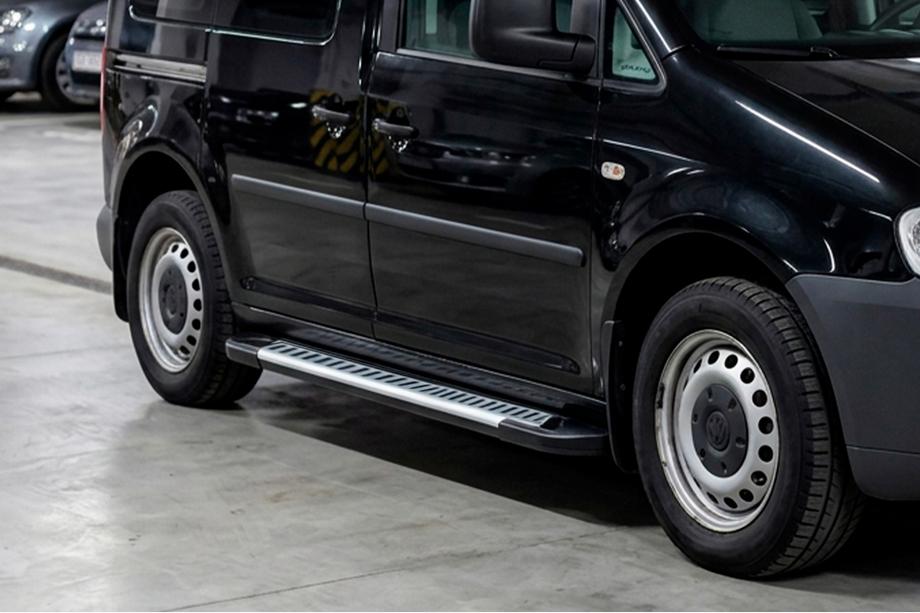 Volkswagen Caddy 2010-2015 рр. Бокові пороги Line (2 шт., Алюміній) Image