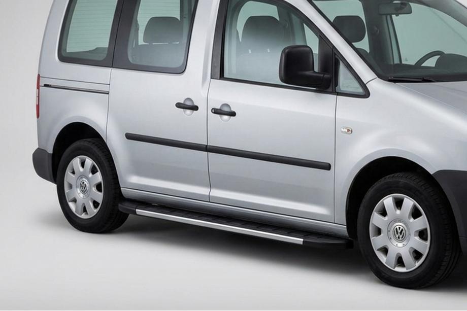Volkswagen Caddy 2010-2015 рр. Бокові пороги Duru (2 шт., Алюміній) Image