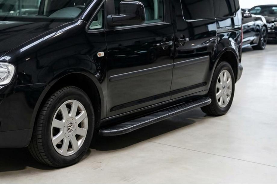 Volkswagen Caddy 2010-2015 рр. Бокові пороги Bosphorus Black (2 шт., Алюміній) Фото 1