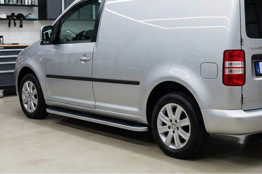Volkswagen Caddy 2010-2015 рр. Бокові пороги Tayga (2 шт., Алюміній) Image