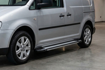 Volkswagen Caddy 2010-2015 рр. Бокові пороги Rainbow (2 шт., Алюміній) фото 1