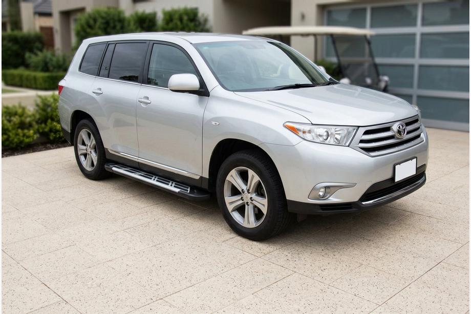 Toyota Highlander 2008-2013 рр. Бокові пороги Sunrise (2 шт., Алюміній) Image