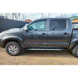 Бокові пороги Sunrise (2 шт., Алюміній) Toyota Hilux 2006-2015 рр. фото 4