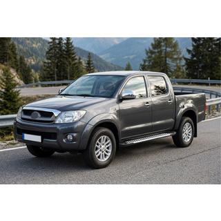 Бокові пороги Line (2 шт., Алюміній) Toyota Hilux 2006-2015 рр. фото 1