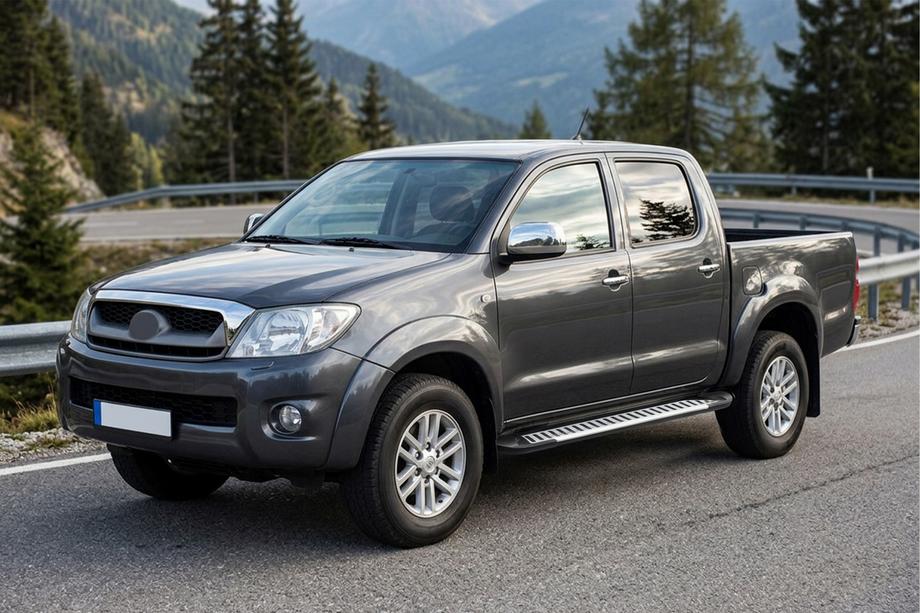Toyota Hilux 2006-2015 рр. Бокові пороги Line (2 шт., Алюміній) Image