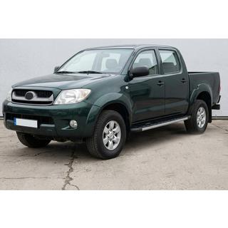 Бокові пороги Duru (2 шт., Алюміній) Toyota Hilux 2006-2015 рр. фото 1