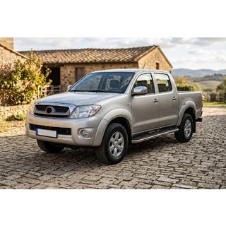 Бокові пороги Maydos V1 (2 шт., Алюміній ↗ нерж) Toyota Hilux 2006-2015 рр. фото 1