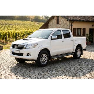 Бокові пороги Bosphorus Black (2 шт., Алюміній) Toyota Hilux 2006-2015 рр. фото 1