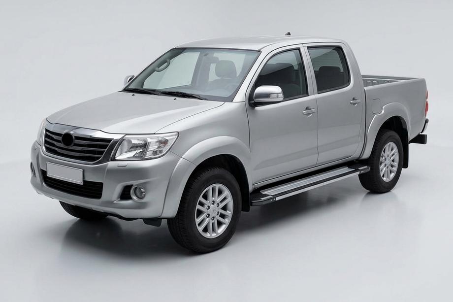 Toyota Hilux 2006-2015 рр. Бокові пороги Rainbow (2 шт., Алюміній) Image