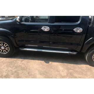 Бокові пороги Allmond Grey (2 шт., алюміній) Toyota Hilux 2006-2015 рр. фото 4