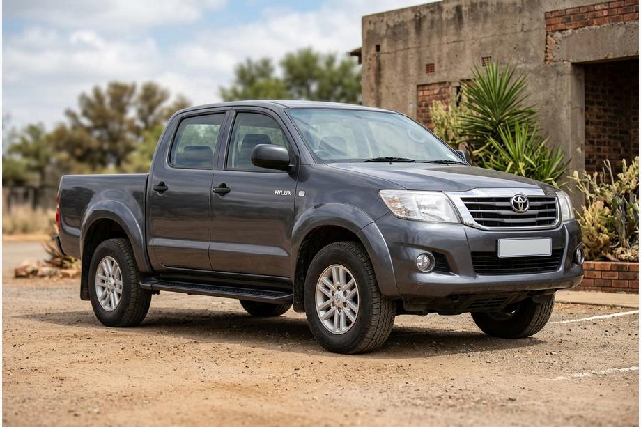 Toyota Hilux 2006-2015 рр. Бокові пороги Allmond Black (2 шт., алюміній) Фото 1
