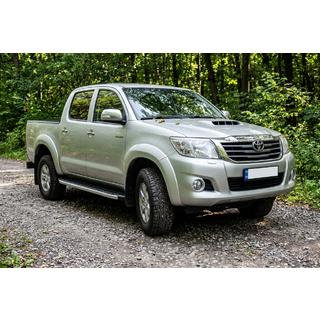 Бокові пороги Fullmond (2 шт., алюміній) Toyota Hilux 2006-2015 рр. фото 1